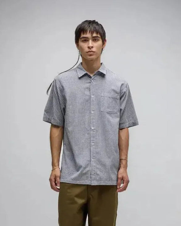 Reynolds Stripe SS Shirt - Bone/Navy