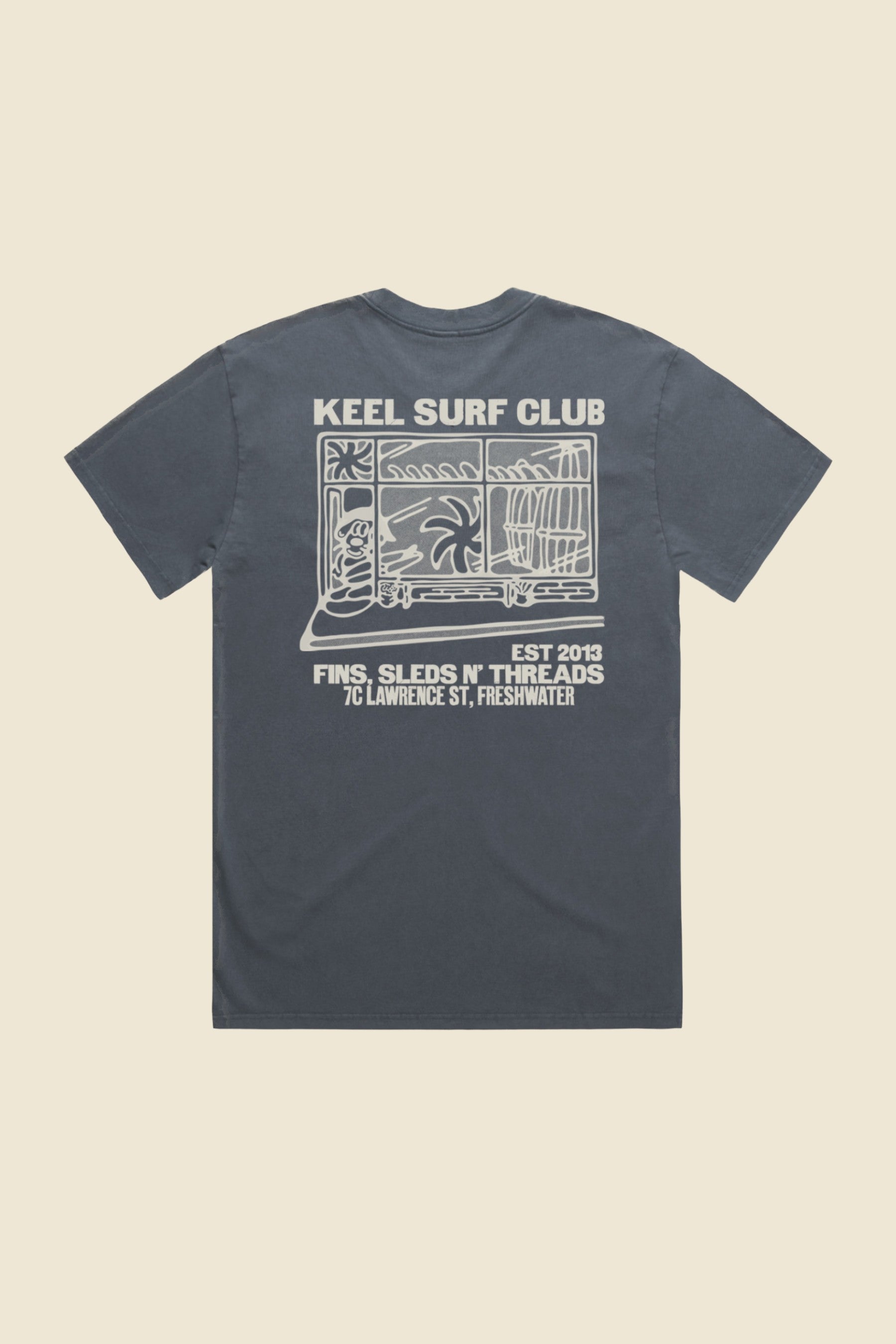 Shop Front Tee - Faded Indigo