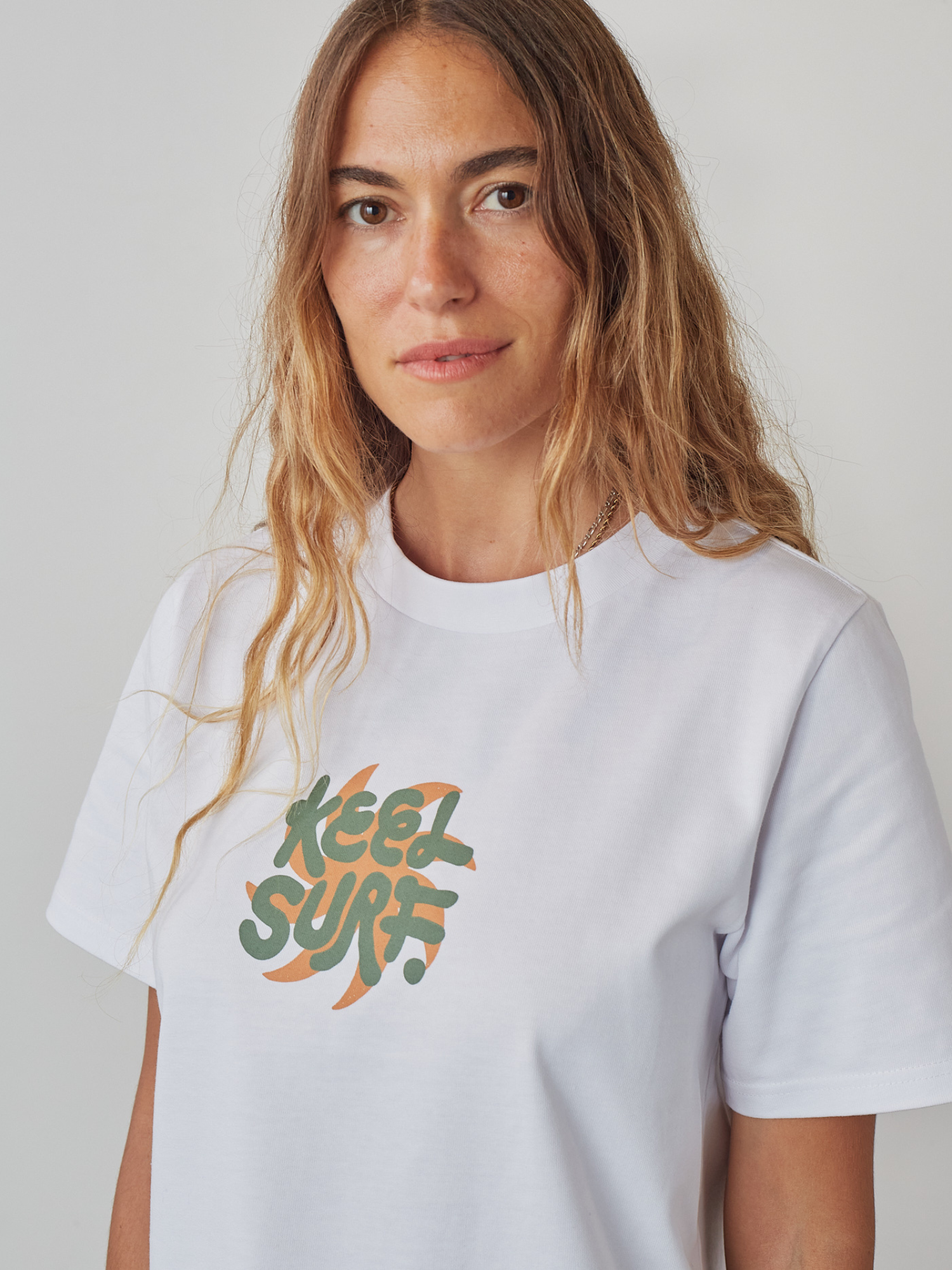 Keel Surf & Supply Sun Logo Heavy Tee White