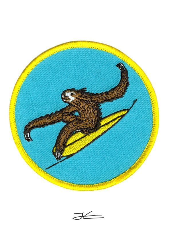 SURFING SLOTH PATCH BY JONAS CLAESSON-Keel Surf & Supply