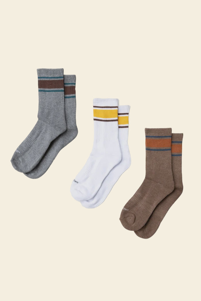 Rhythm Stripe 3-Pack Crew Sock - Multi