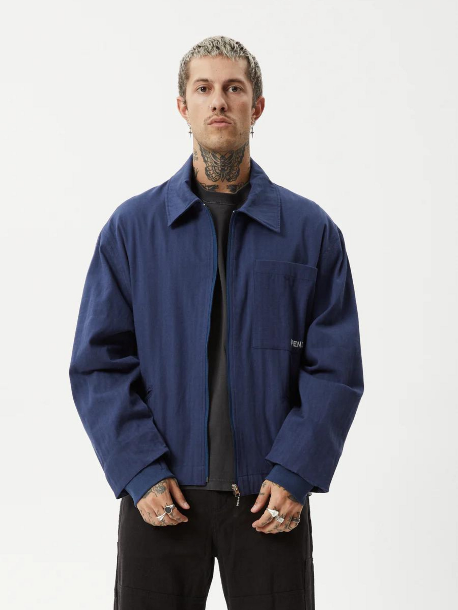 Afends Oracle - Recycled Workwear Jacket - Navy