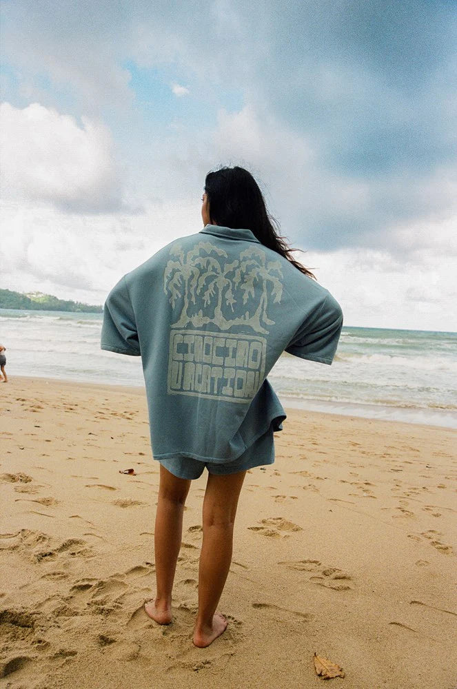 Palm Bungalow Shirt — Blue