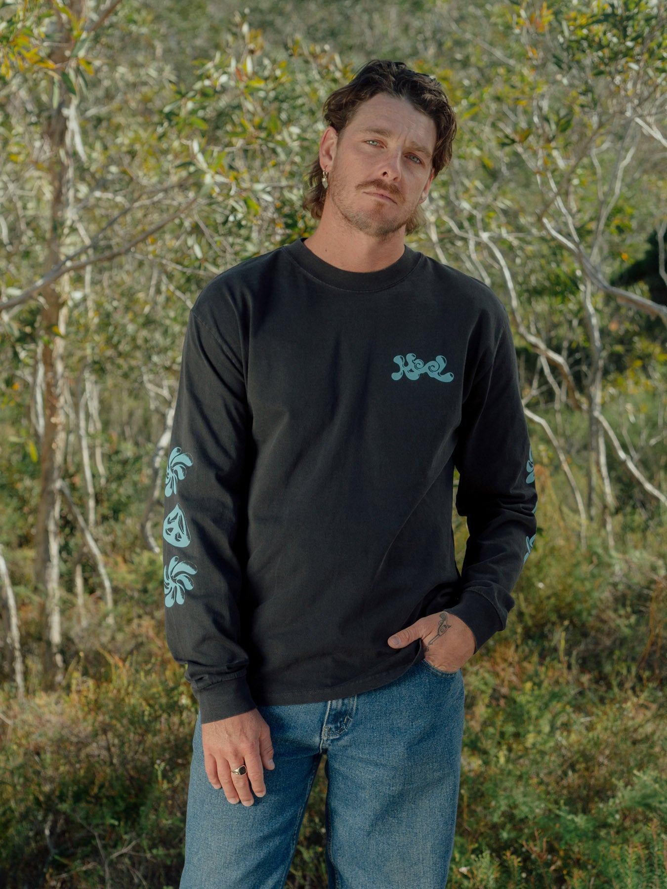 Rock LS Tee - Faded Black