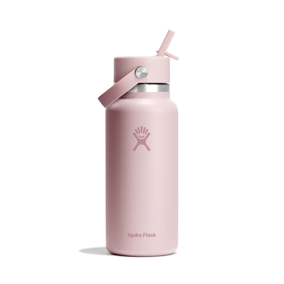 32oz Wide Mouth with Flex Straw Cap - Trillium Pink
