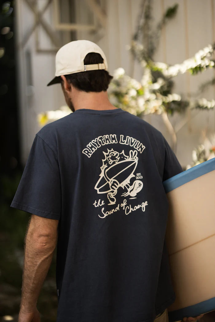 Peace Sun Vintage SS T Shirt - Navy