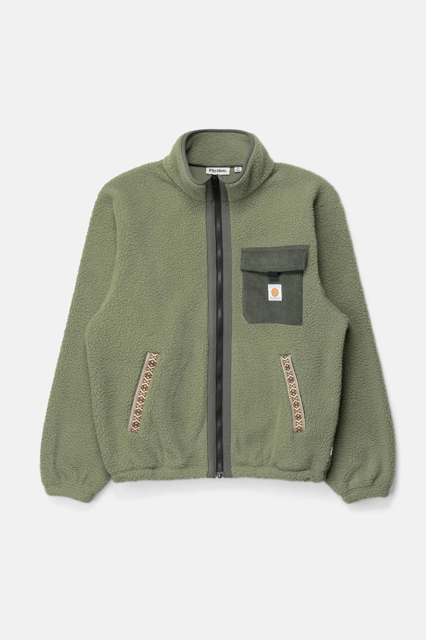 Rhythm Zephyr Sherpa Zip Thru - Moss