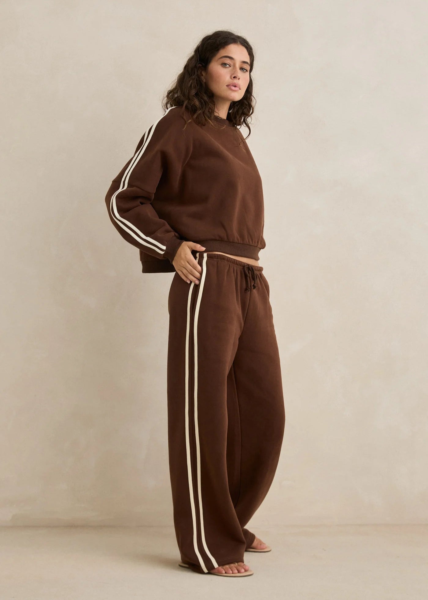 Rhythm Contrast Trackpant Brown