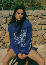 Cloud Hibiscus  Haven LS Tee - Blue - Keel Surf & Supply
