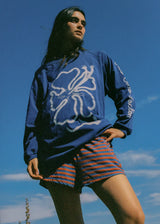 Cloud Hibiscus  Haven LS Tee - Blue - Keel Surf & Supply