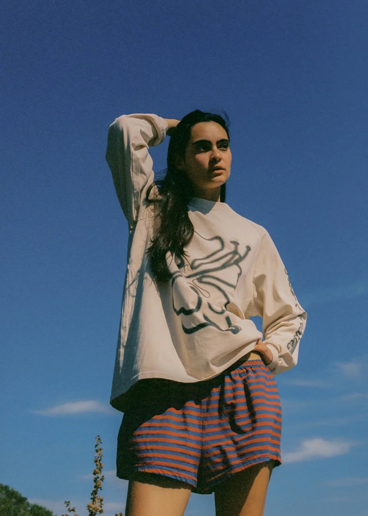 Cloud Hibiscus LS Tee