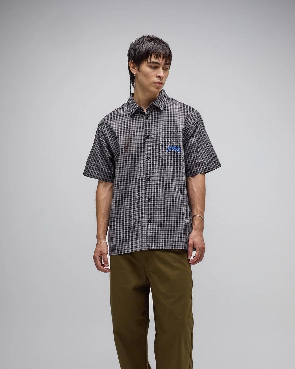 Vivian Check SS Shirt - Worn Black