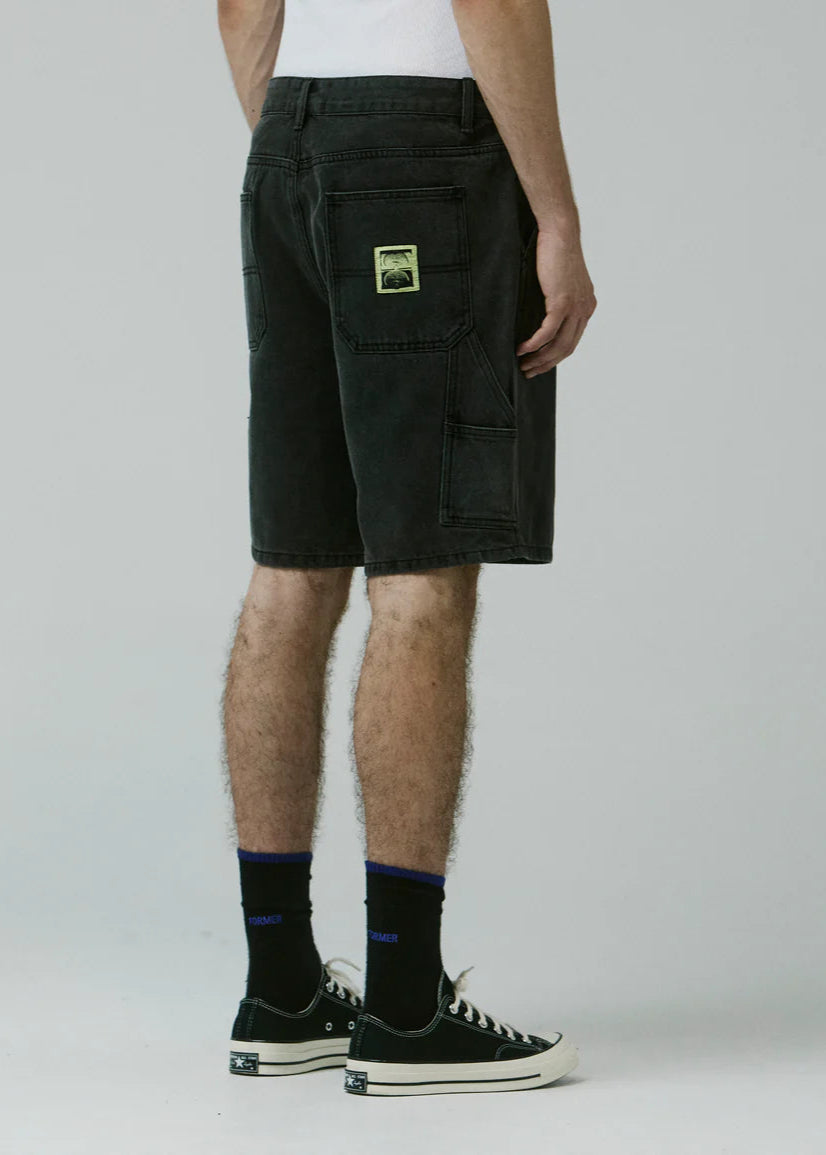 Former Distend VT Denim Carpenter Short - Washed Black | Keel Surf & Supply