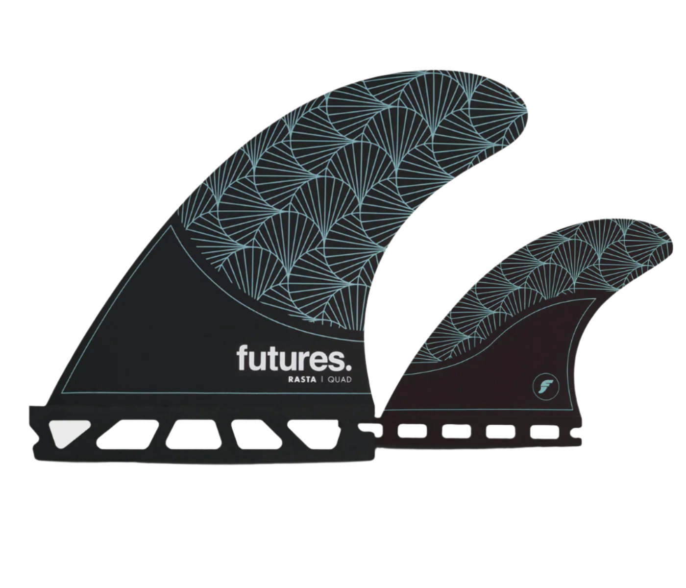 Futures Rasta HC Quad - Black / Teal | Keel Surf & Supply