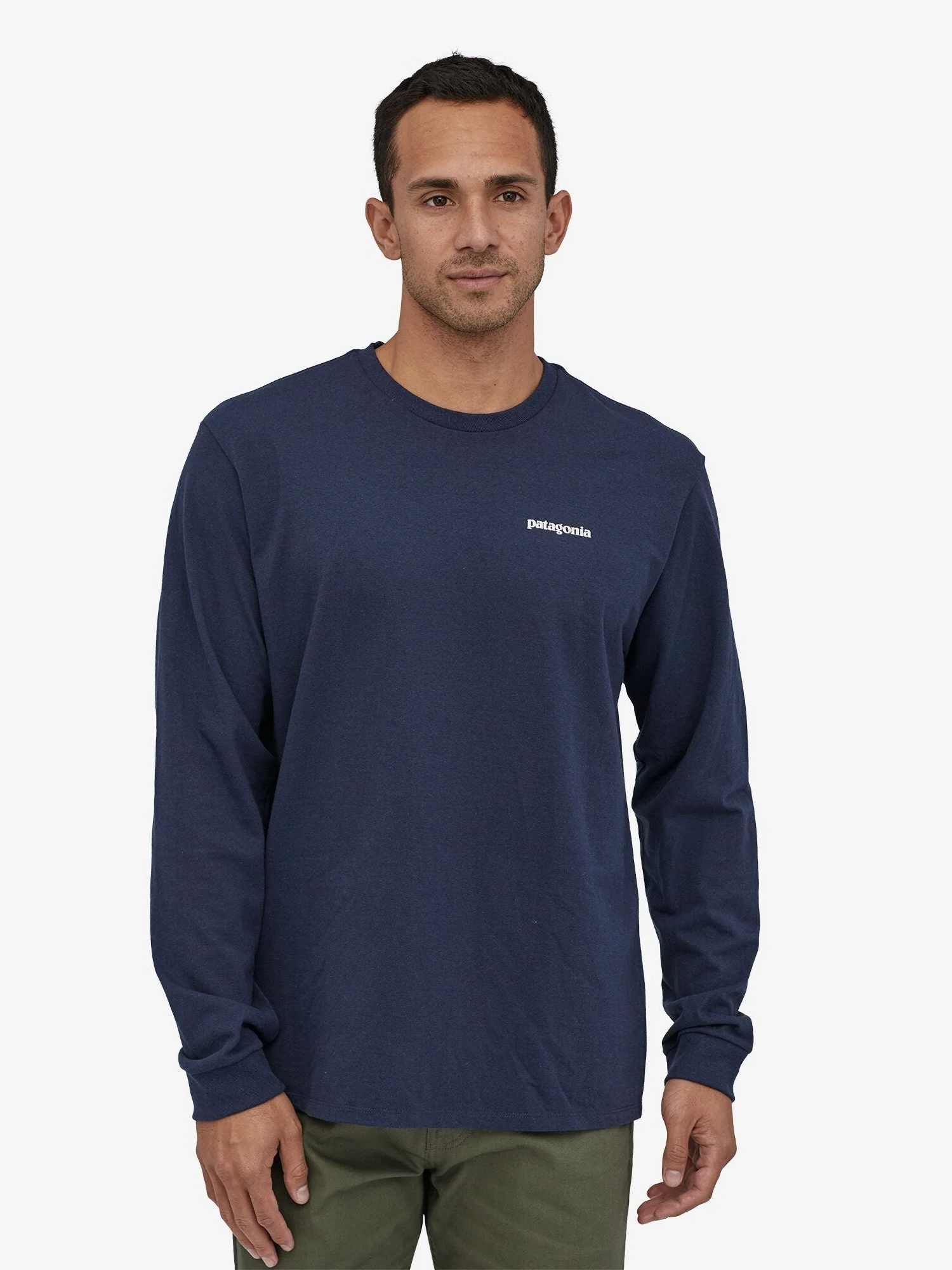Patagonia M's L/S P-6 Logo Responsibili-Tee - Classic Navy | Keel Surf & Supply