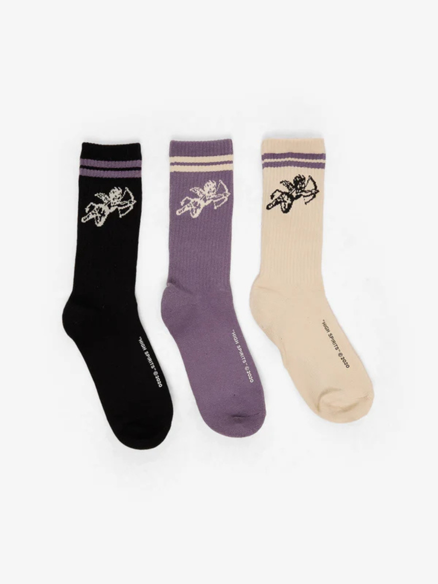 Worship Cherub 3Pk Socks - Purple Reign - Black - Bone | Keel Surf & Supply