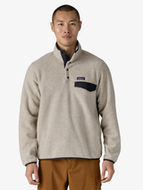 Patagonia Men's Lightweight Synchilla® Snap-T® Fleece Pullover - Oatmeal Heather w/Smolder Blue | Keel Surf & Supply