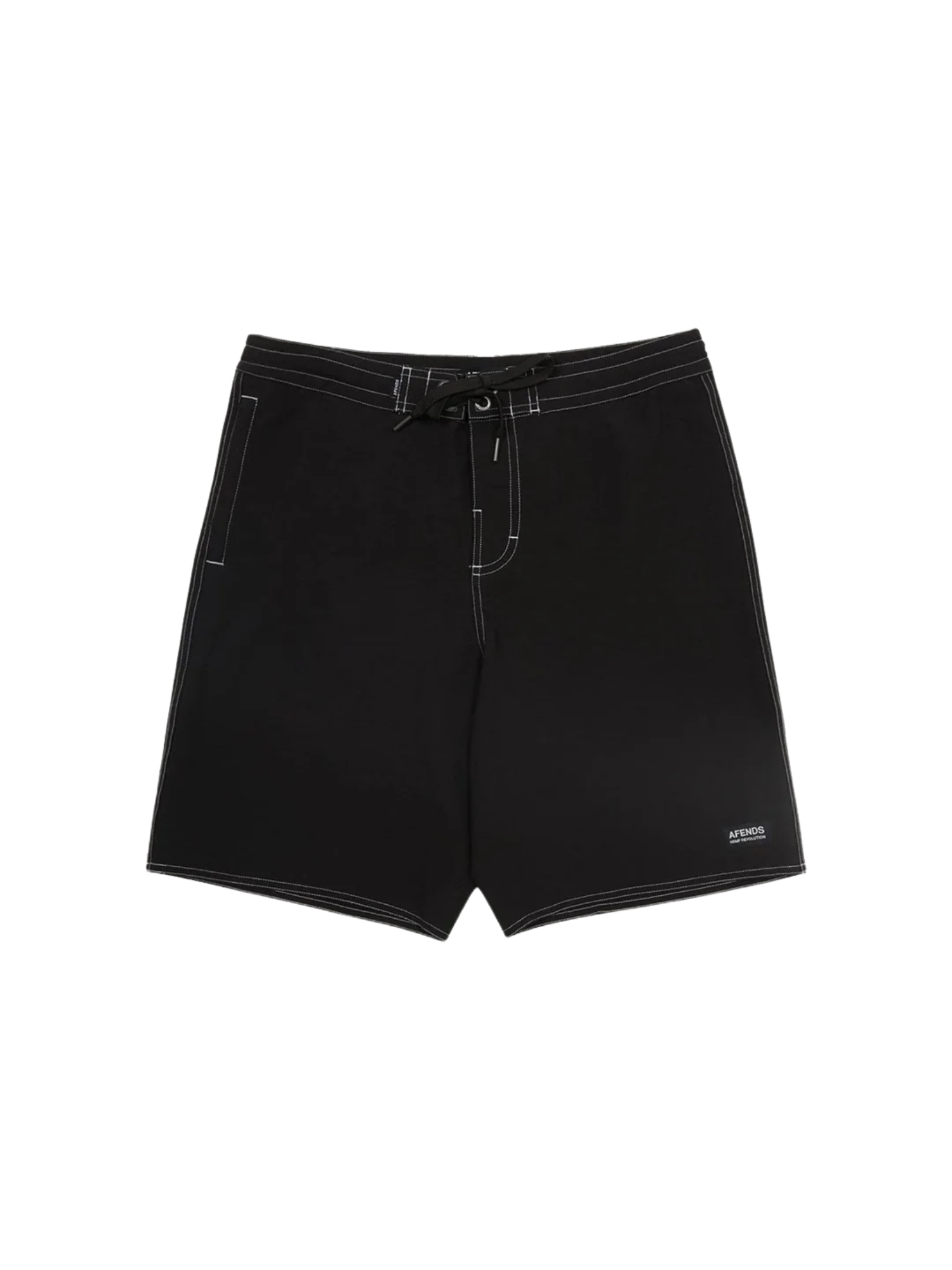 Afends Surf Related Hemp Fixed Waist Boardshort 20" - Black | Keel Surf & Supply