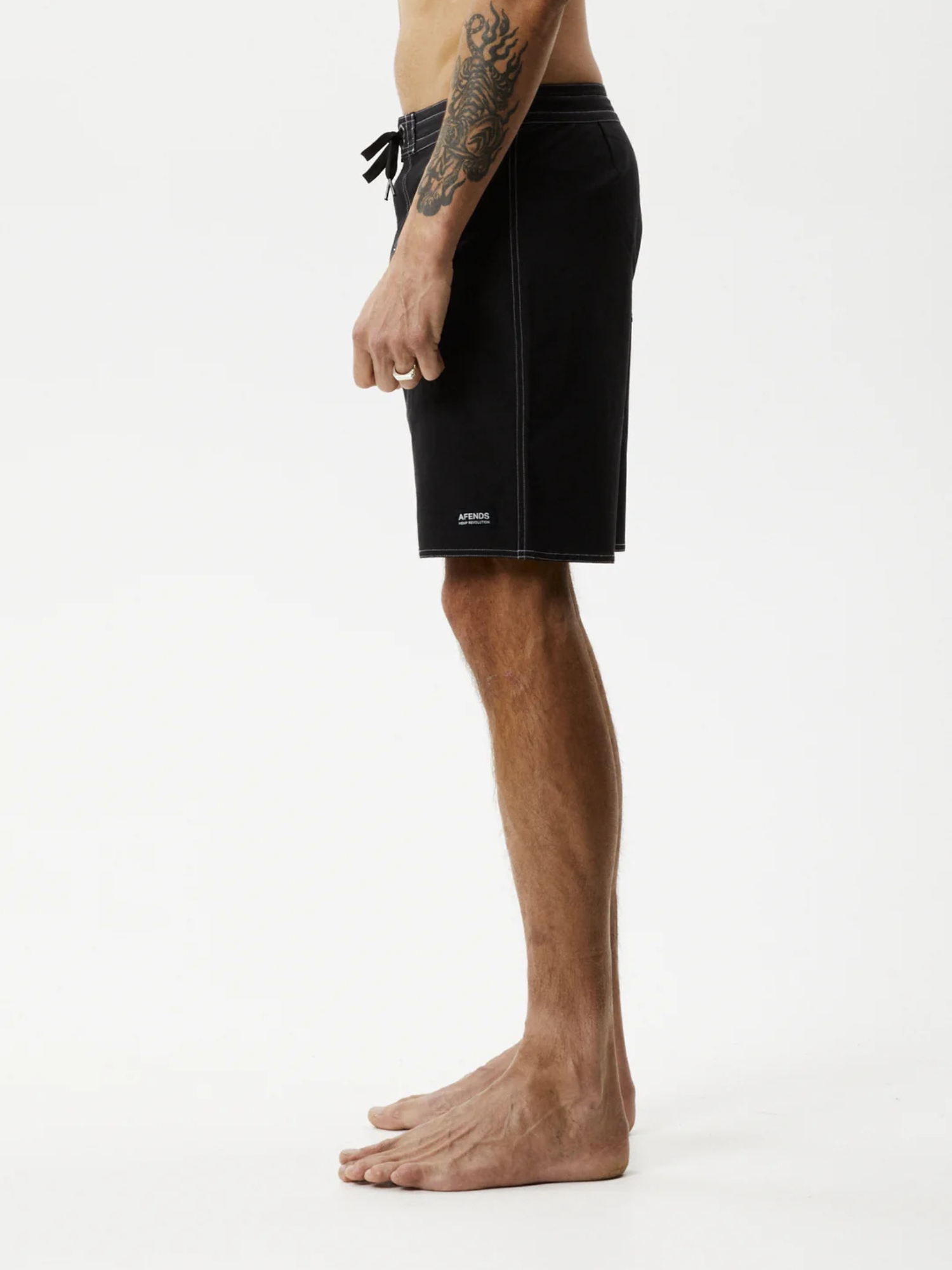 Afends Surf Related Hemp Fixed Waist Boardshort 20" - Black | Keel Surf & Supply
