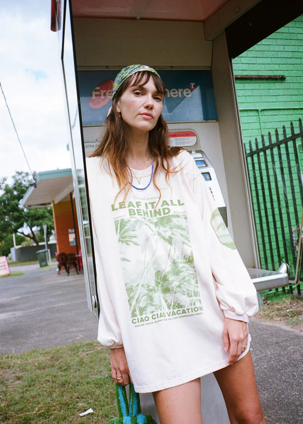 Ciao Ciao Vacation Leaf It All Haven LS TEE