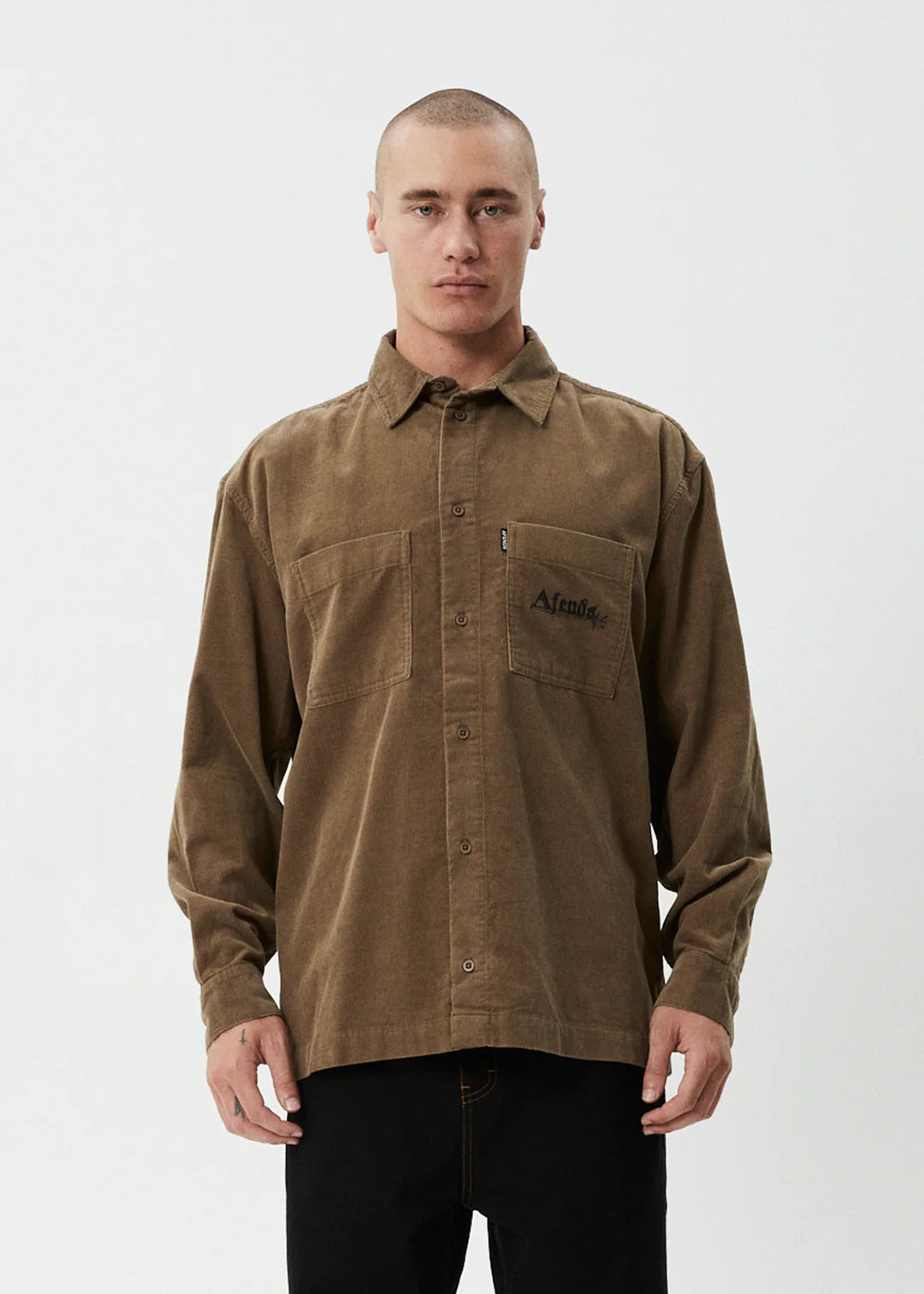 Afends Welcome Back - Long Sleeve Shirt - Fossil