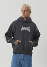 Afends Hidden Boxy Pull On Hood - Charcoal | Keel Surf & Supply