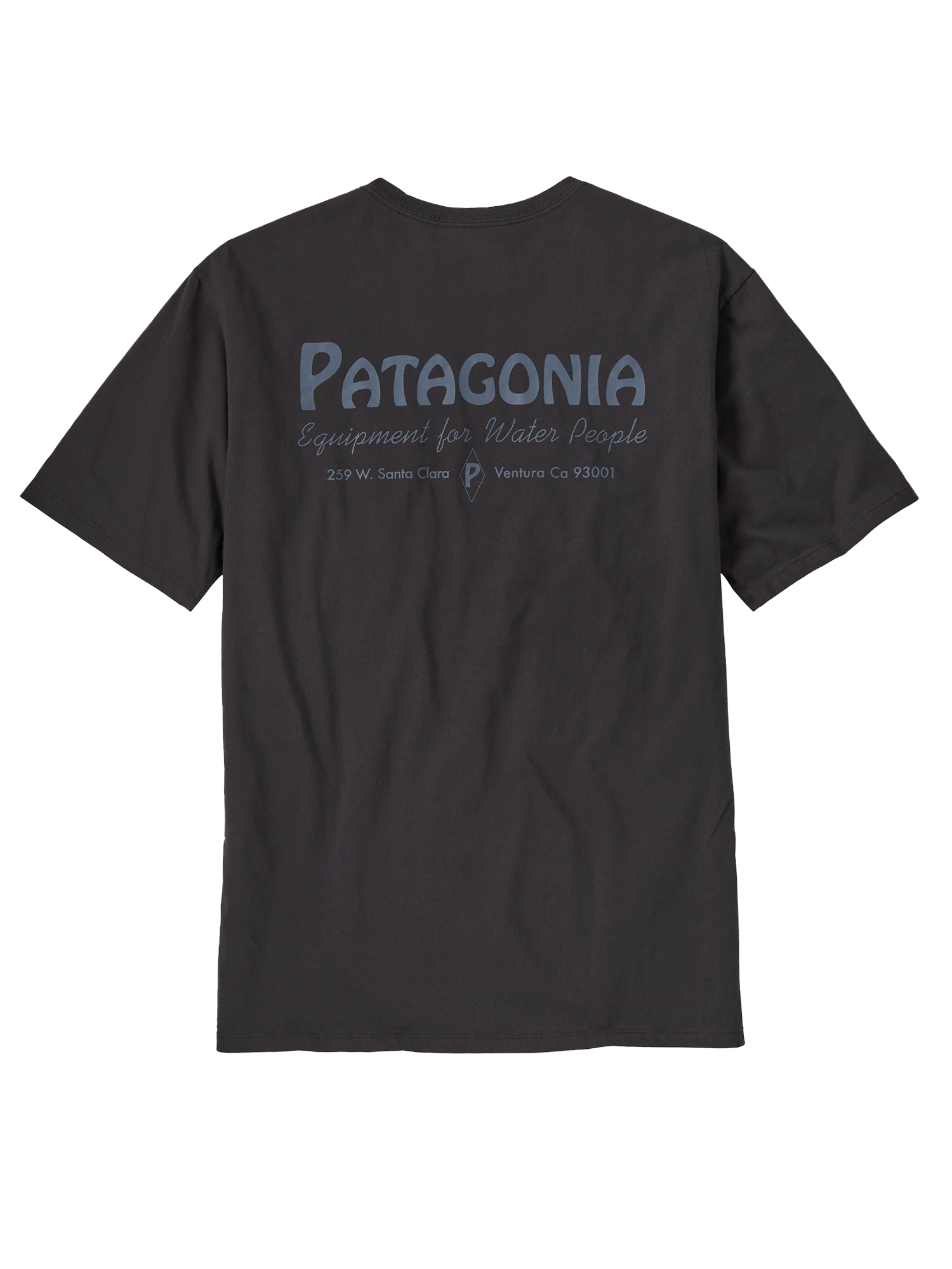  Men's Water People Organic Pocket T-Shirt - Water People Banner: Ink Black - Keel Surf & Supply
