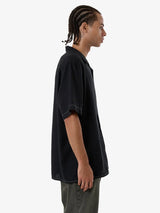 Hemp Minimal Thrills Constrast Stich Bowling Shirt - Black | Keel Surf & Supply
