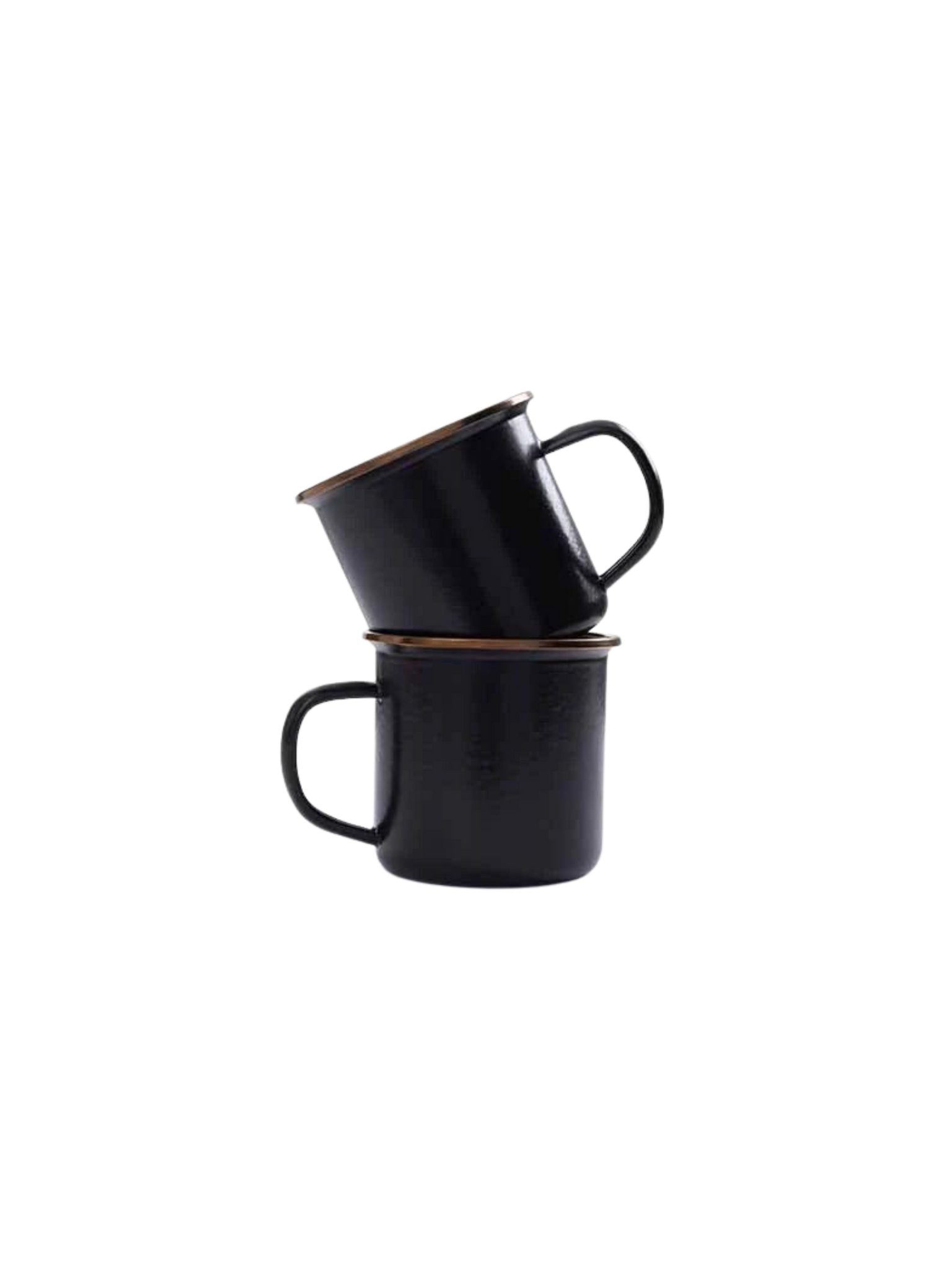 Enamel Cup Set of 2 ~ Charcoal