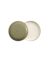 Barebones Enamel 2-Tone Salad Plate Set ~ Olive Drab