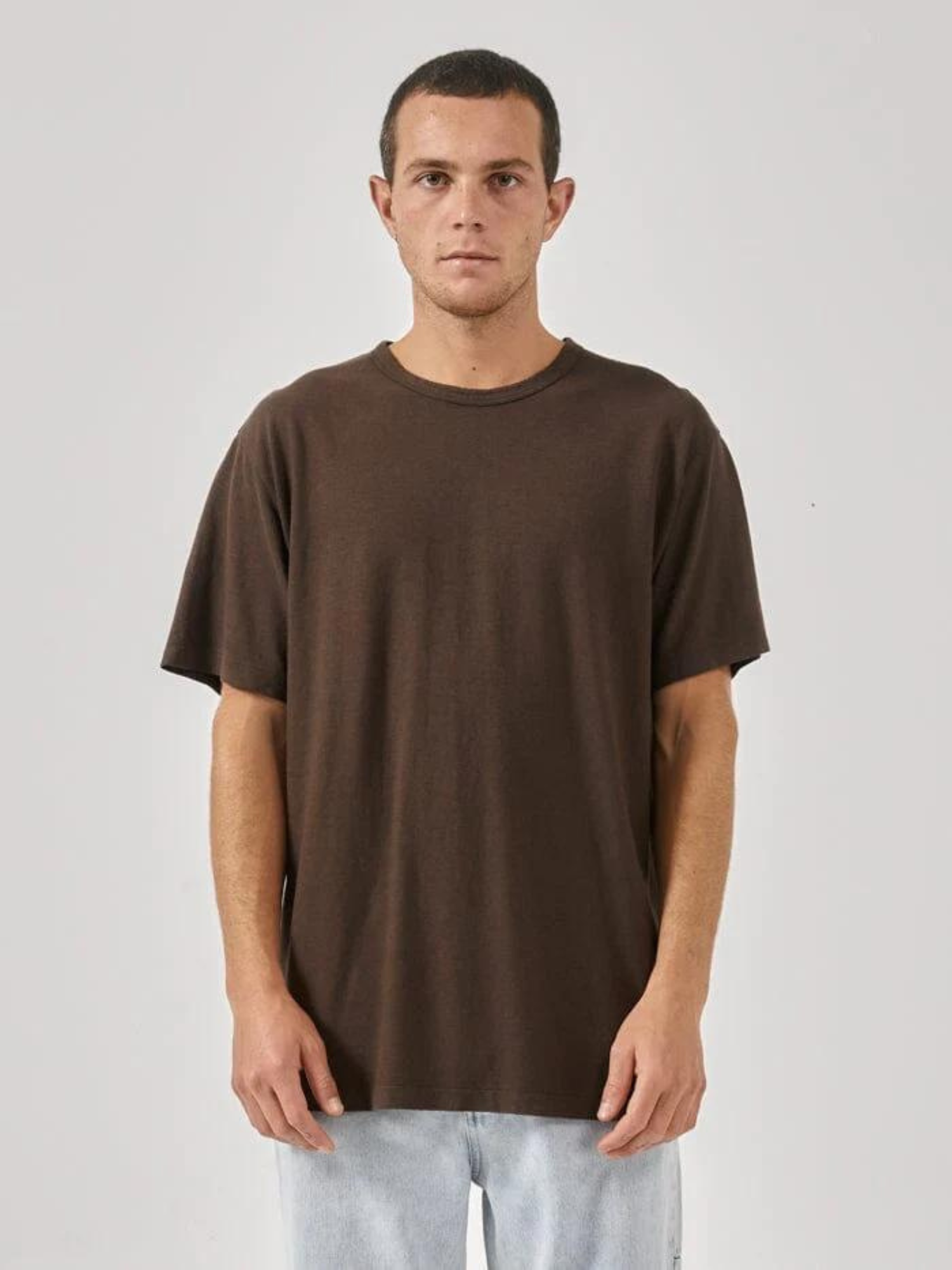 Hemp Thrills Embro Lightweight Merch Fit Tee - Postal Brown