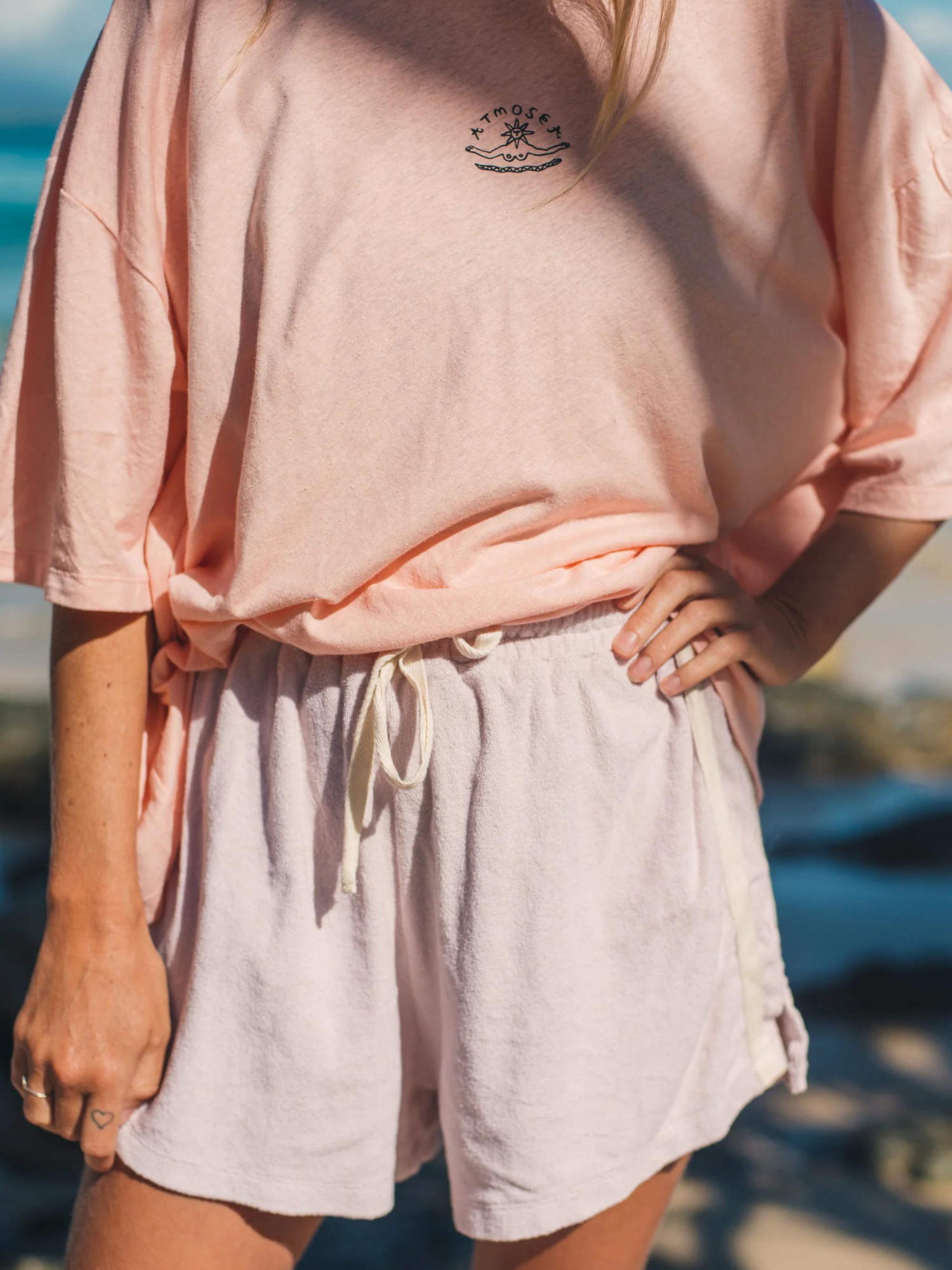 Atmosea Hemp Logo Tee in Peachy