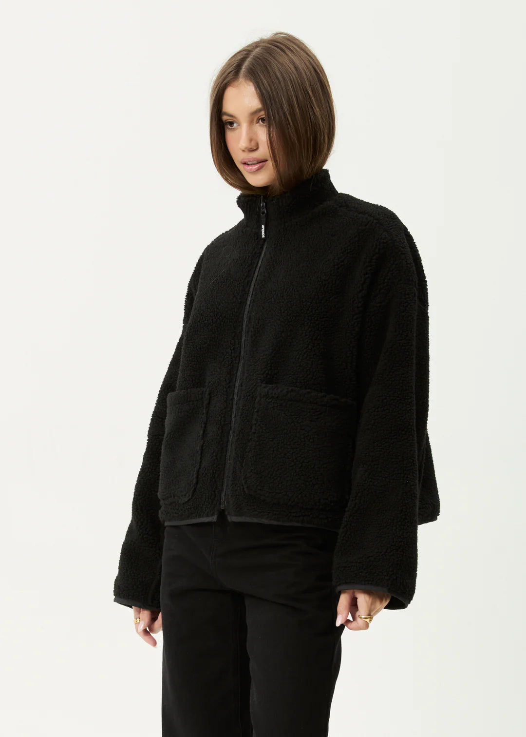 Afends Berlin - Reversible Polar Fleece Jacket - Black