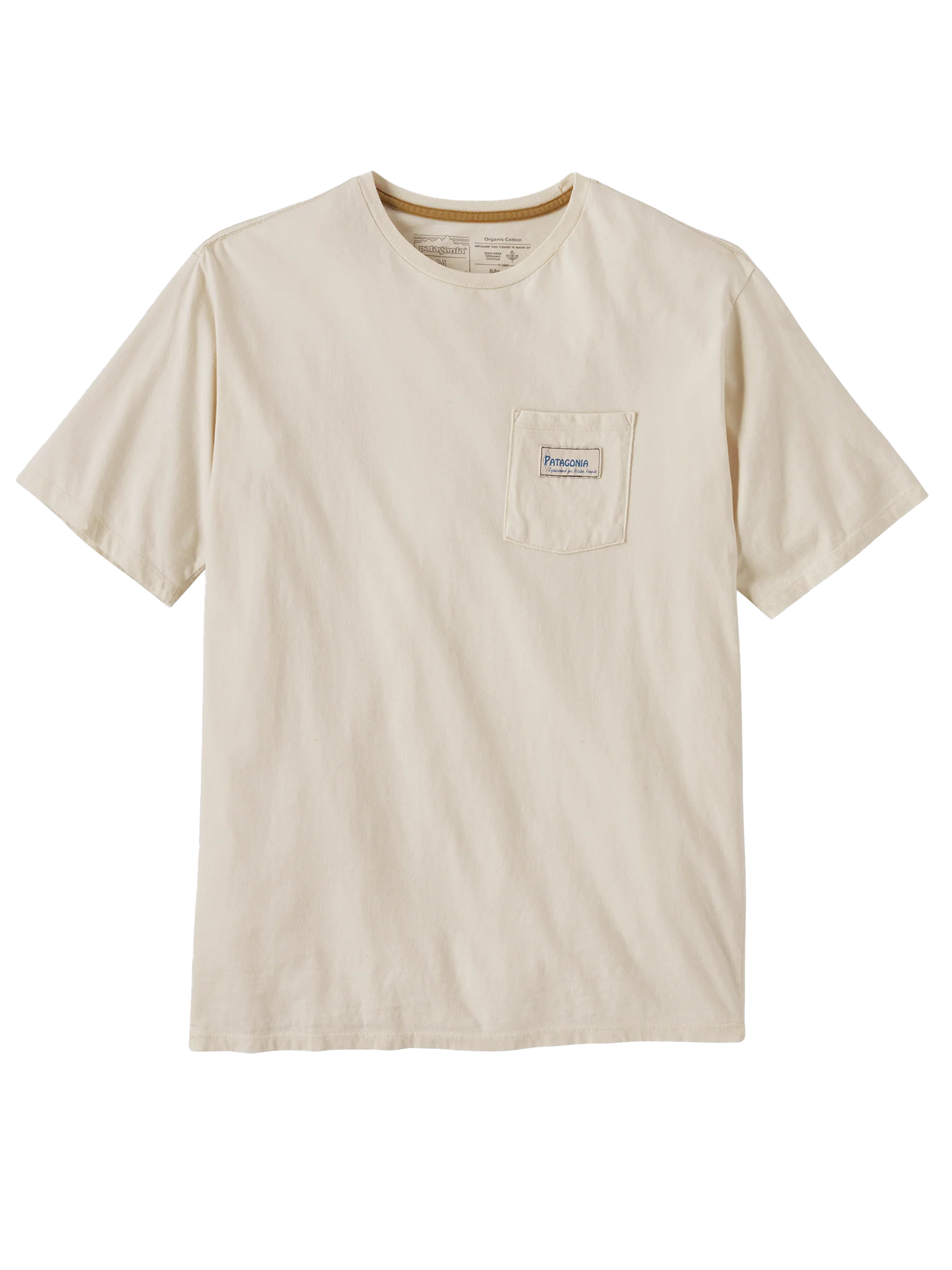  Water People Organic Pocket T-Shirt - Water People Banner: Undyed Natural - Keel Surf & Supply