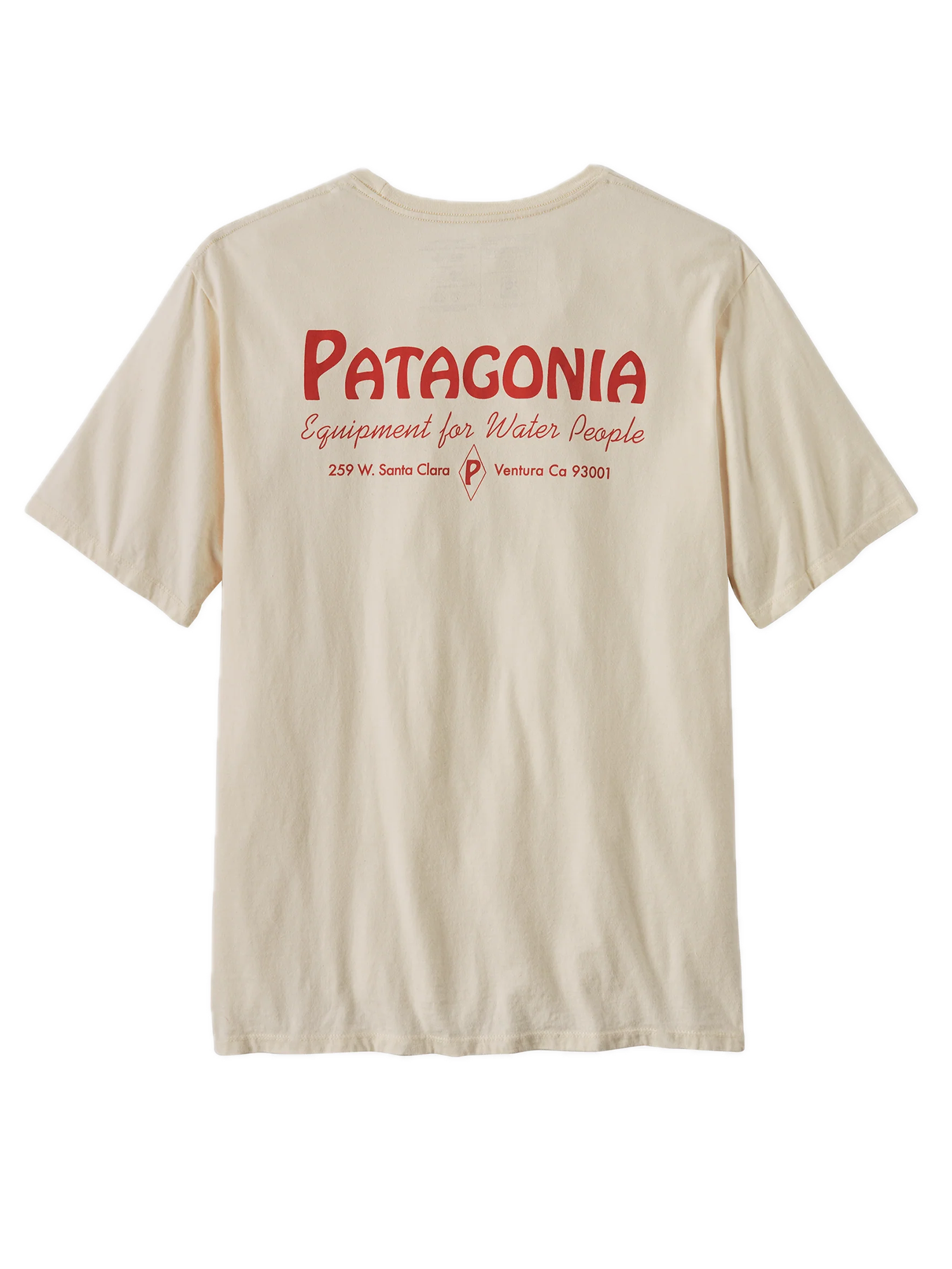  Water People Organic Pocket T-Shirt - Water People Banner: Undyed Natural - Keel Surf & Supply