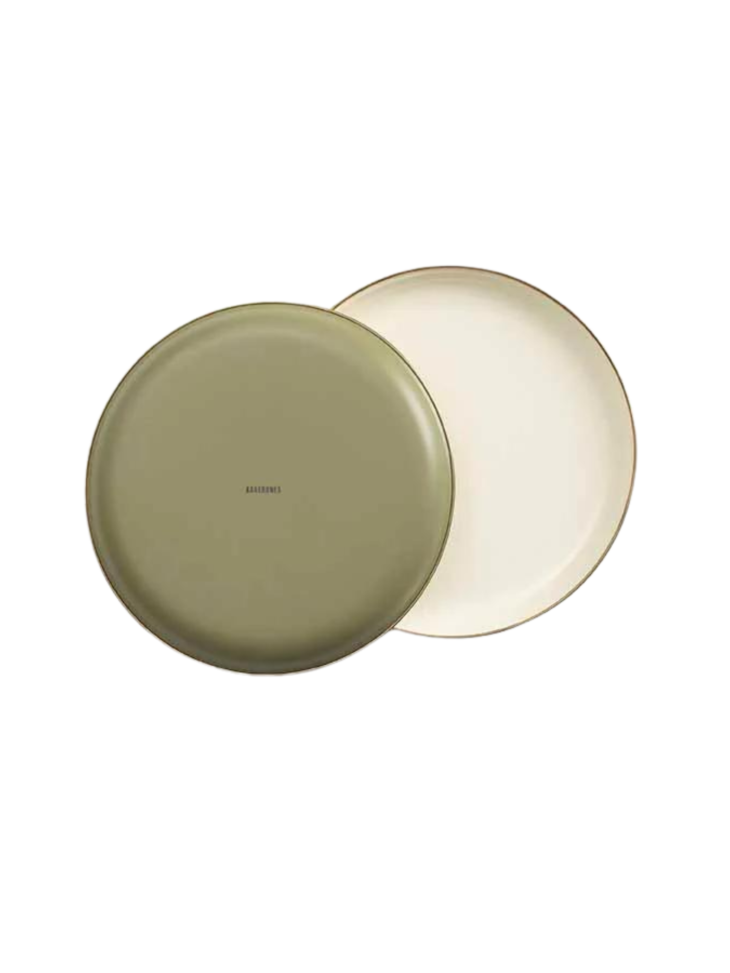 Barebones Enamel 2-Tone Deep Plate Set ~ Olive Drab
