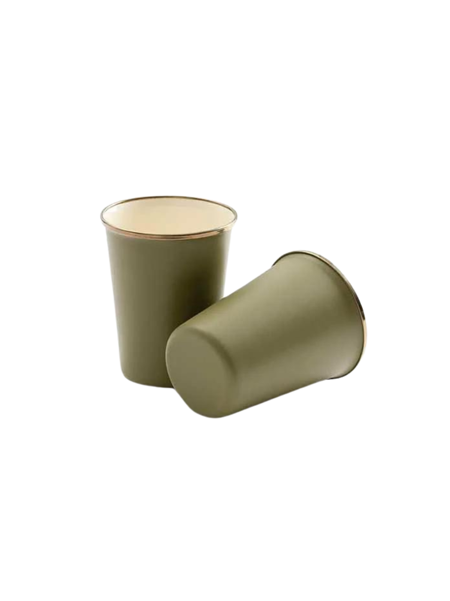 Barebones Enamel 2-Tone Tall Cup Set ~ Olive Drab