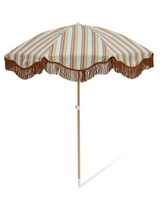 Salty Shadows Vintage Stripe Beach Umbrella