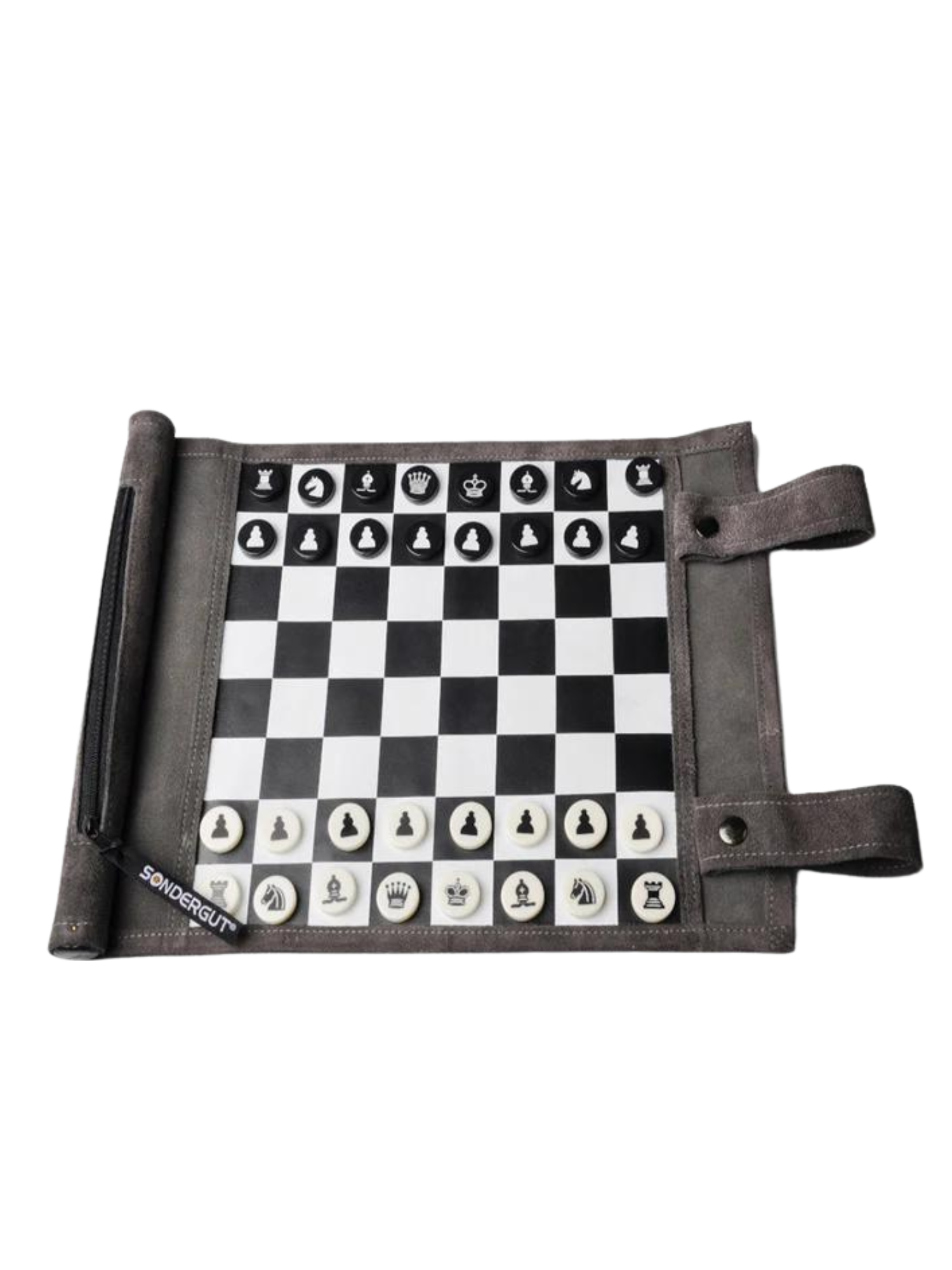 Sondergut Roll Up Chess/Checkers ~ Charcoal