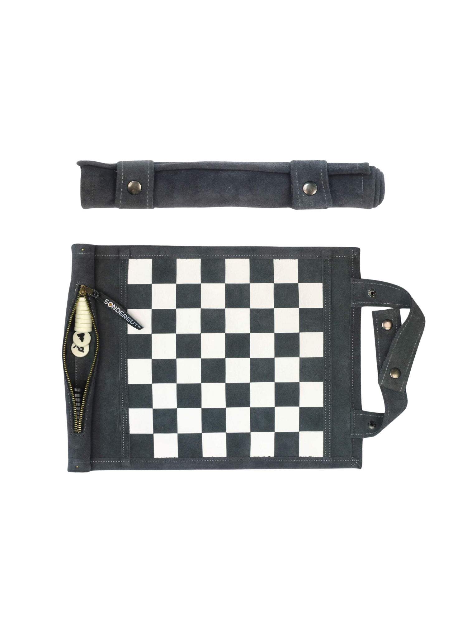 Sondergut Roll Up Chess/Checkers ~ Charcoal