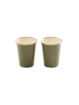 Barebones Enamel 2-Tone Tall Cup Set ~ Olive Drab