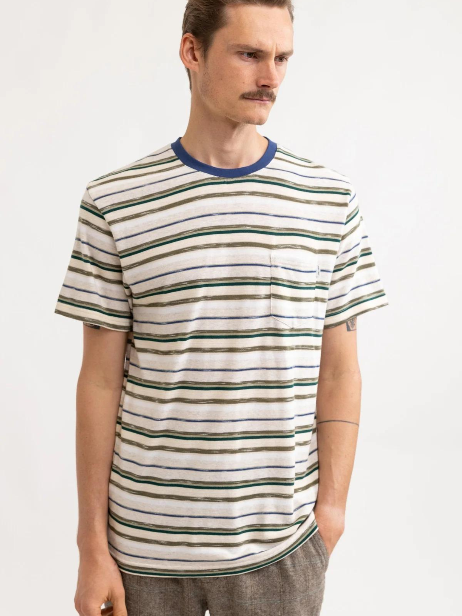 Rhythm Everyday Stripe SS T-Shirt - Natural