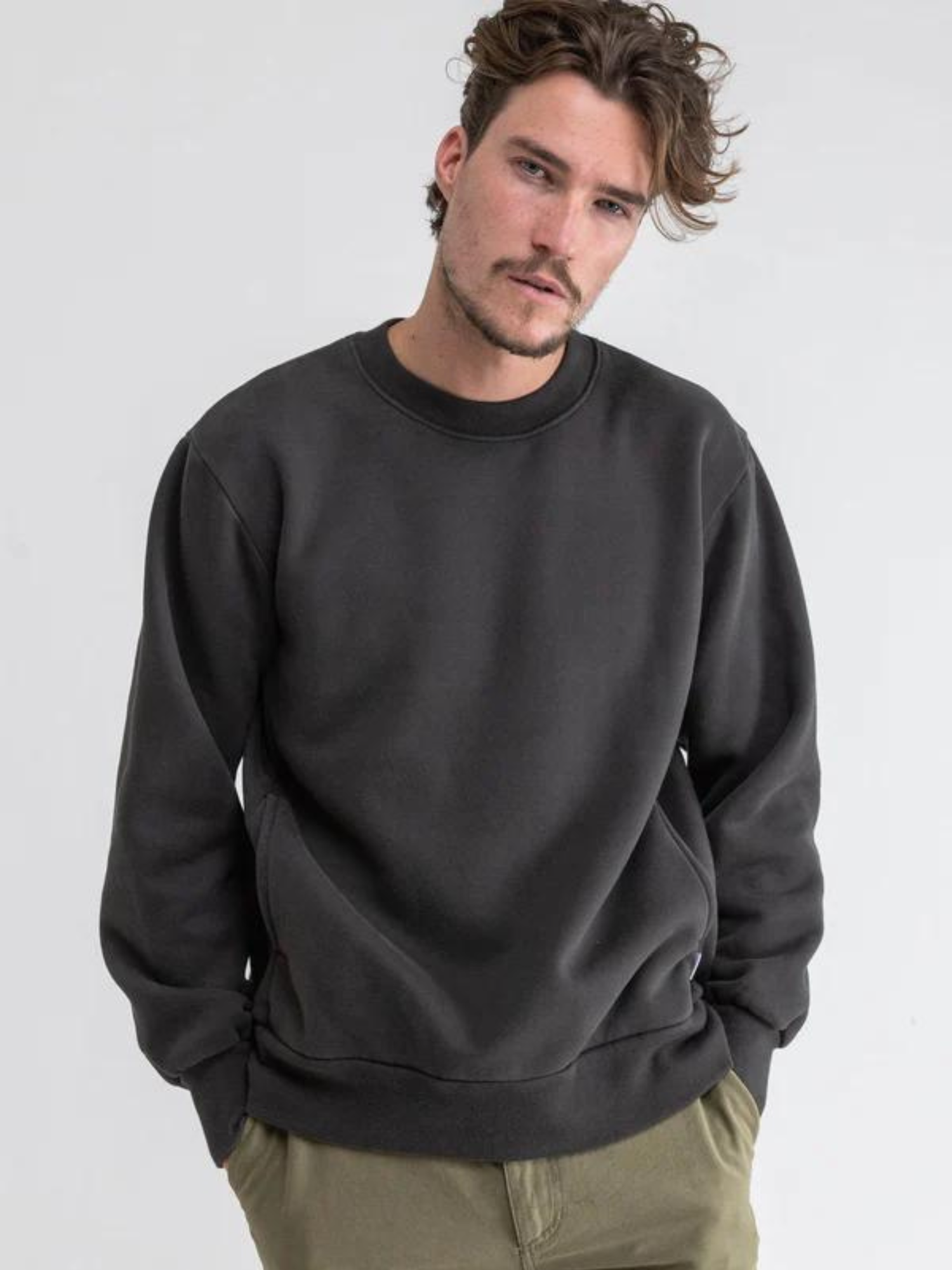 Rhythm Classic Fleece Crew - Vintage Black