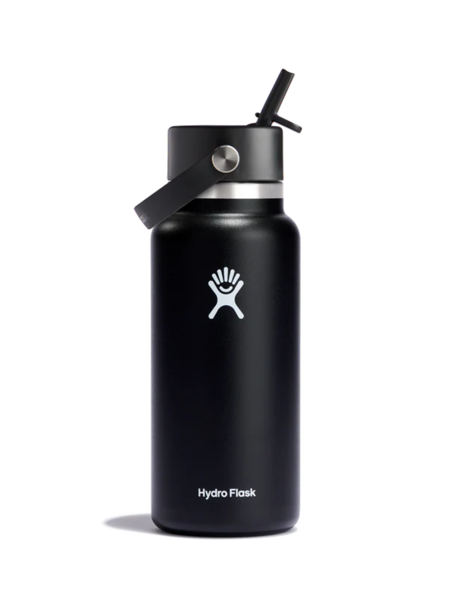 Hydroflask Bottle with Flex Straw Cap - Black
