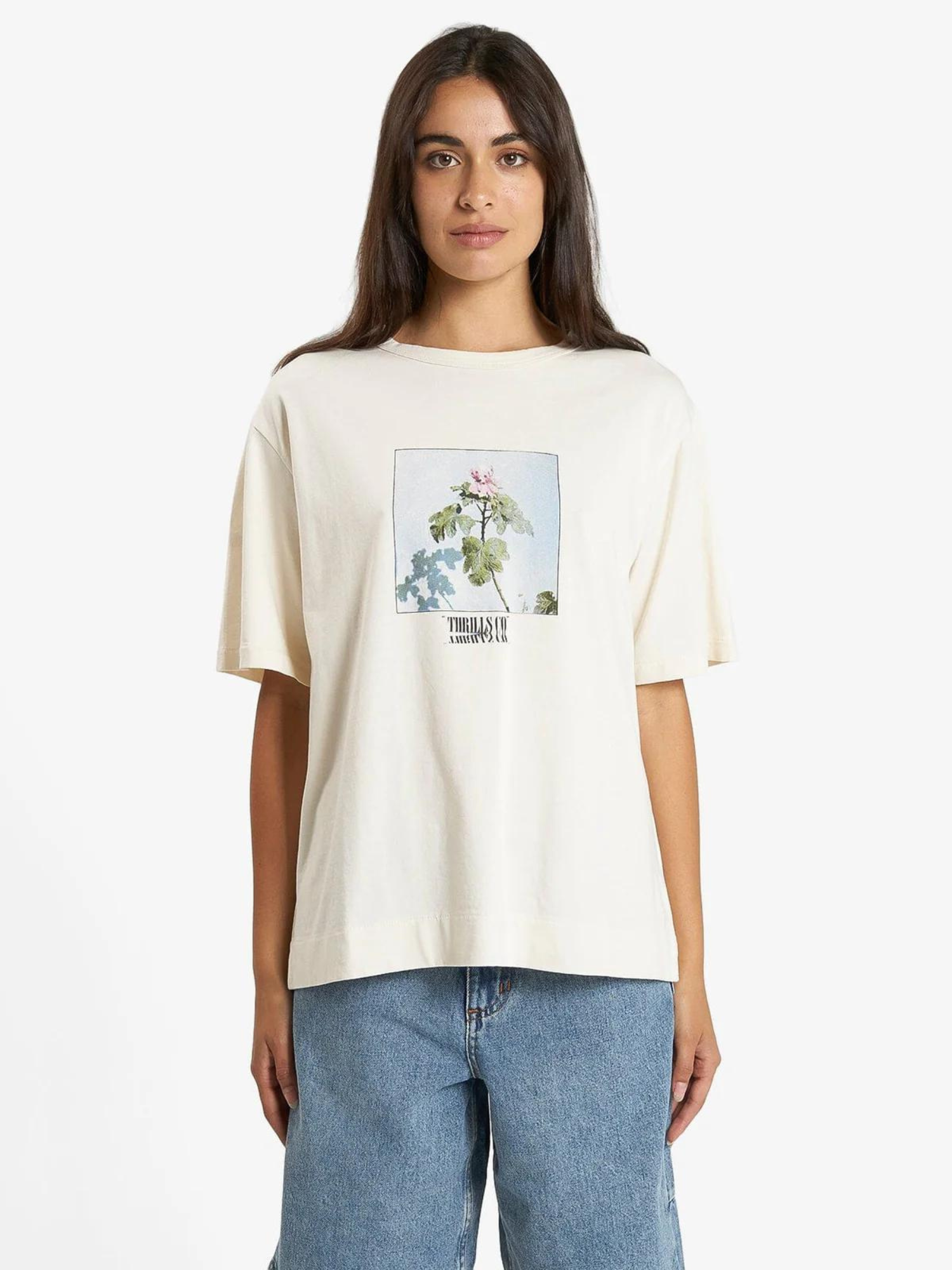 Thrills Come Enjoy Reality Box Tee Heritage White