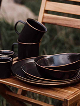 Barebones Enamel Espresso Cup Set of 2 ~ Charcoal