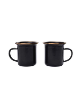 Barebones Enamel Espresso Cup Set of 2 ~ Charcoal