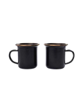 Barebones Enamel Espresso Cup Set of 2 ~ Charcoal