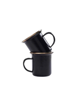 Barebones Enamel Espresso Cup Set of 2 ~ Charcoal