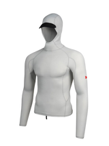 Florence Marine Long Sleeve Hooded Rashguard - Silver | Keel Surf & Supply